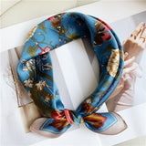 Cargar imagen en el visor de la galería, Bufanda cuadrada de seda estampada 21&quot; - 12 momme