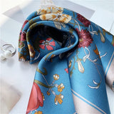 Cargar imagen en el visor de la galería, Bufanda cuadrada de seda estampada 21&quot; - 12 momme