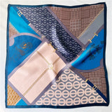 Cargar imagen en el visor de la galería, Bufanda cuadrada pequeña de seda de morera estampada, 21&quot; - 12 momme