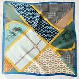 Cargar imagen en el visor de la galería, Bufanda cuadrada pequeña de seda de morera estampada, 21&quot; - 12 momme