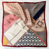 Cargar imagen en el visor de la galería, Bufanda cuadrada pequeña de seda de morera estampada, 21&quot; - 12 momme