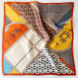 Cargar imagen en el visor de la galería, Bufanda cuadrada pequeña de seda de morera estampada, 21&quot; - 12 momme