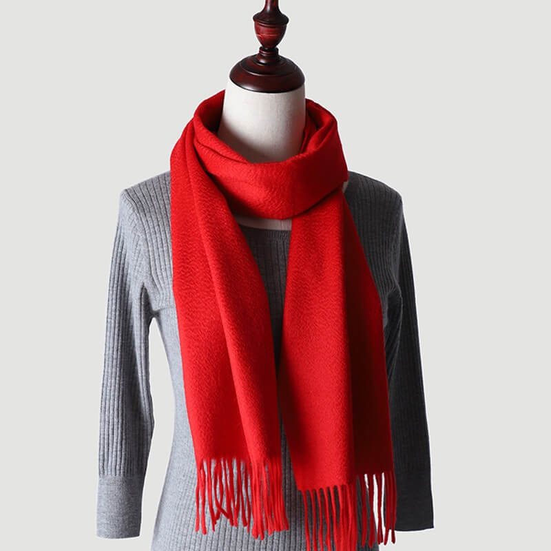 Water Pattern Red Cashmere Scarf