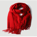 Wrap en cachemire rouge à motif d'eau