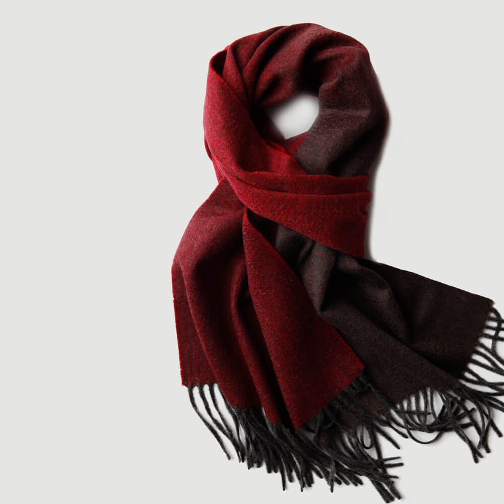 Gradient Color Water Pattern Cashmere Scarf