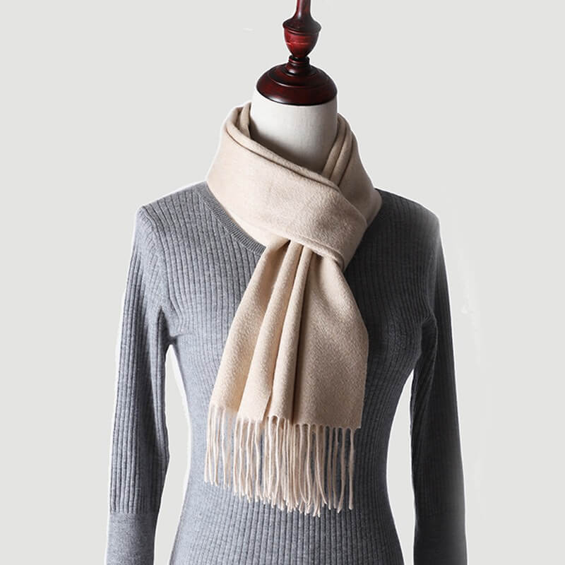 Water Pattern White Cashmere Scarf