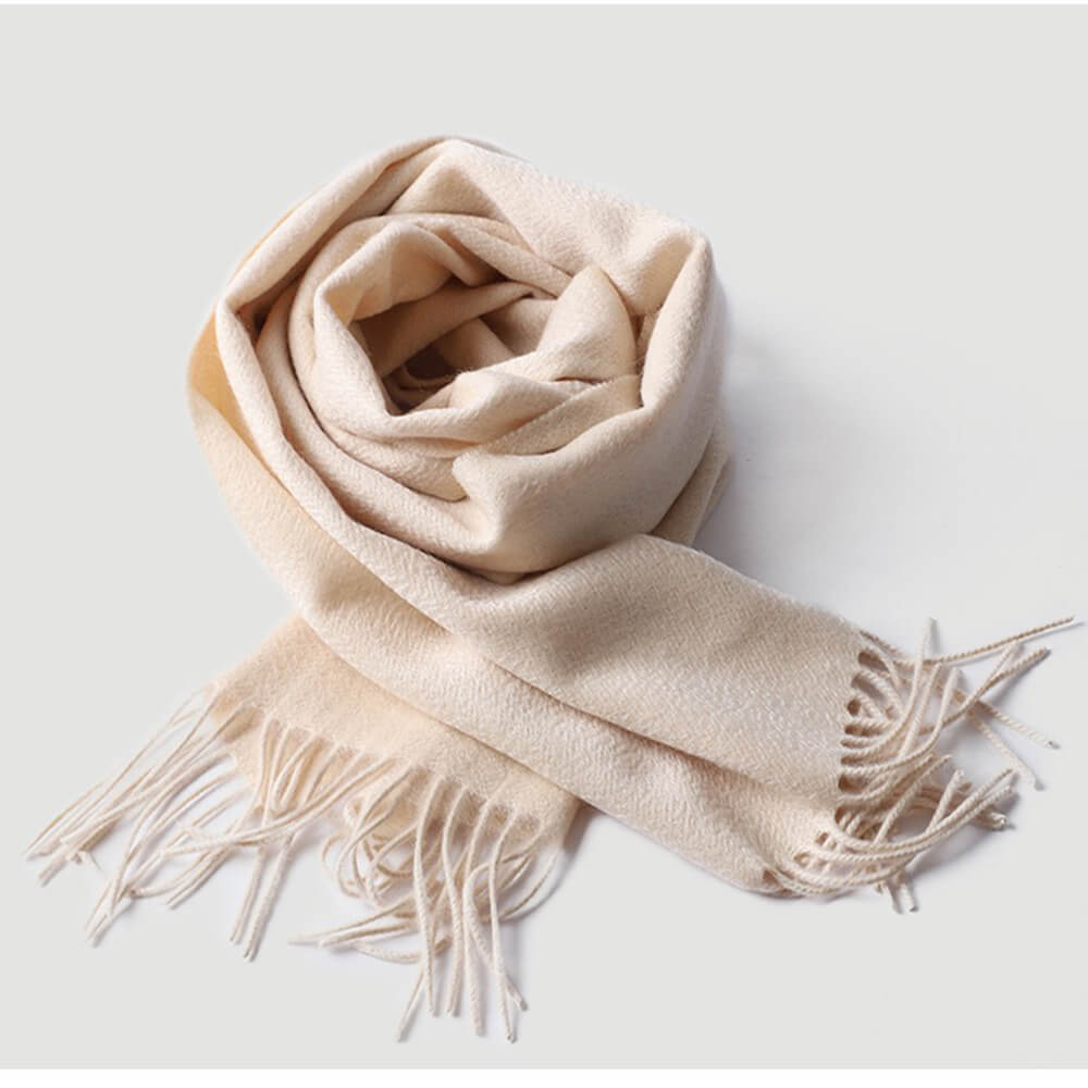 Water Pattern White Cashmere Scarf