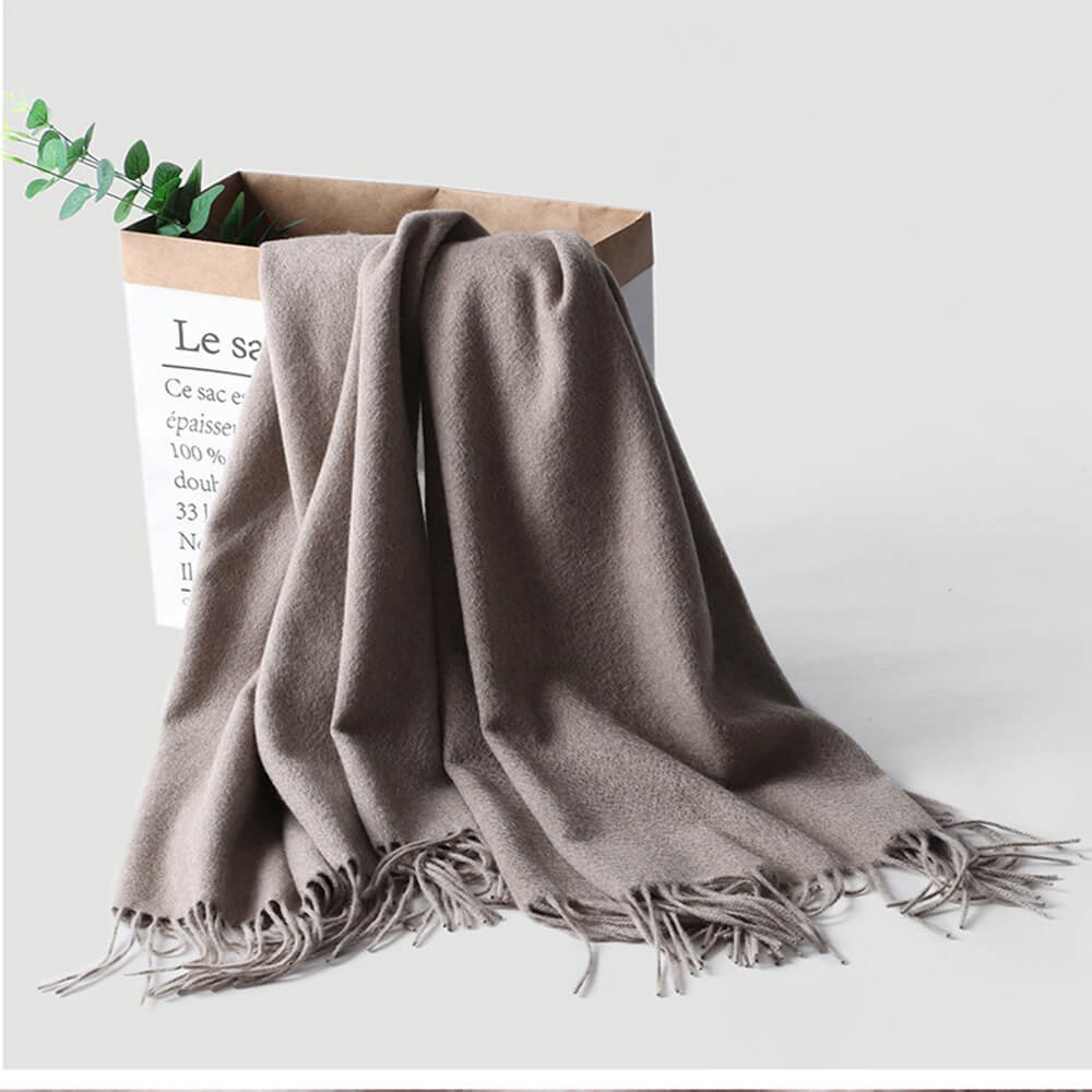 Wickeltuch aus violettem Kaschmir mit Wassermuster
