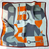 Cargar imagen en el visor de la galería, Bufanda cuadrada de seda estampada 21&quot; - 12 momme