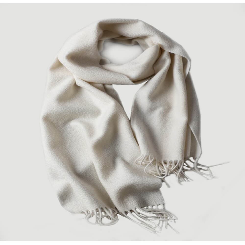 Water Pattern White Cashmere Scarf