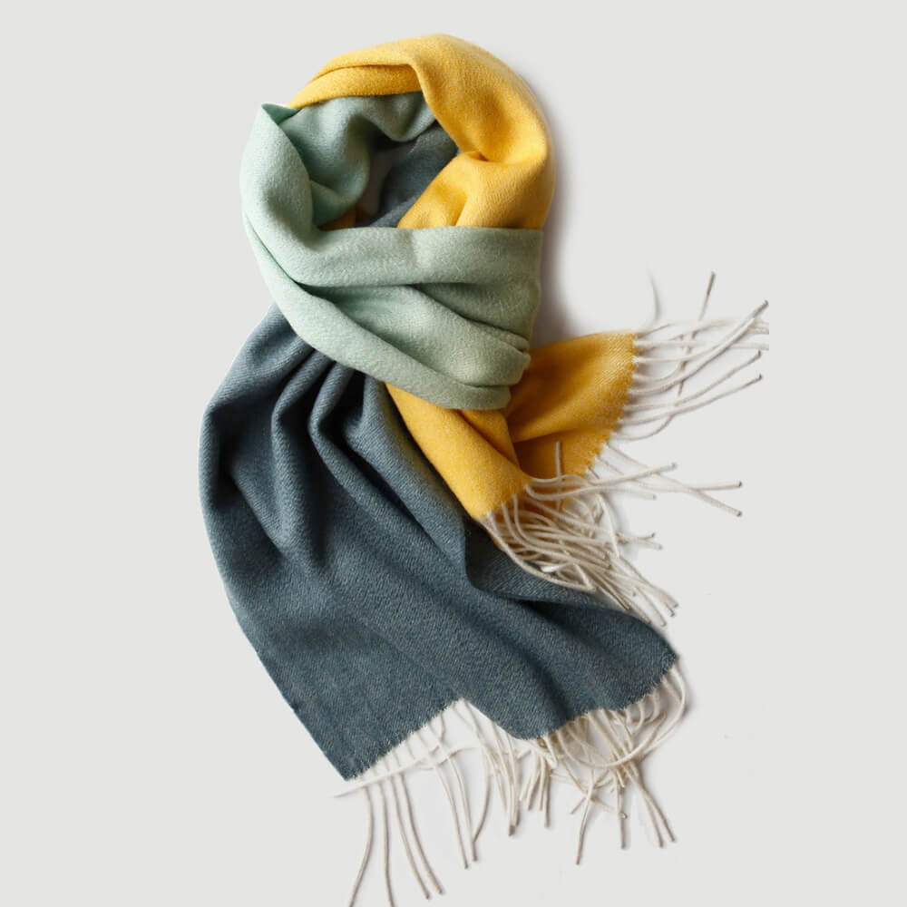 Gradient Color Water Pattern Cashmere Scarf
