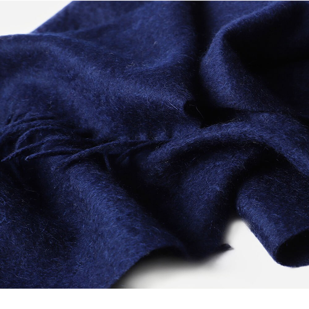 Water Pattern Navy Blue Cashmere Scarf
