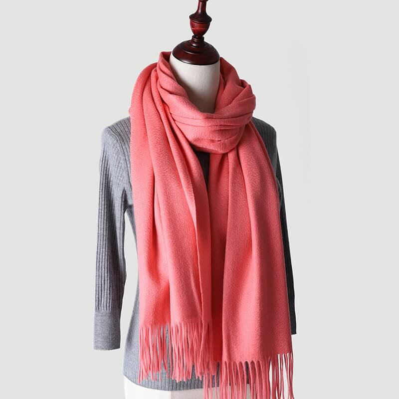 Wrap en cachemire rouge à motif d'eau