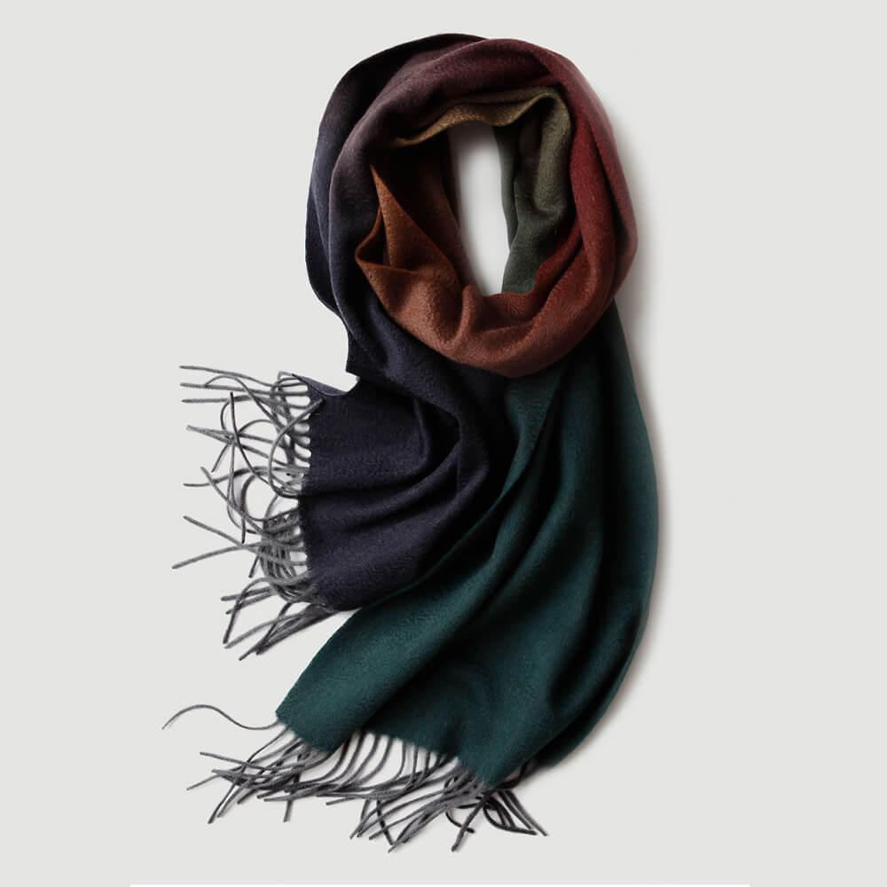 Gradient Color Water Pattern Cashmere Scarf