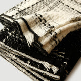 Load image into Gallery viewer, Black and White Plaid Cashmere Scarf