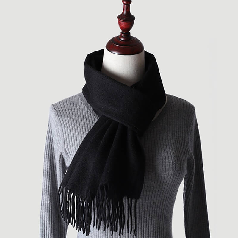 Water Pattern Black Cashmere Scarf