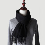 Laden Sie das Bild in den Galerie-Viewer, Schwarzer Kaschmirschal mit Wassermuster