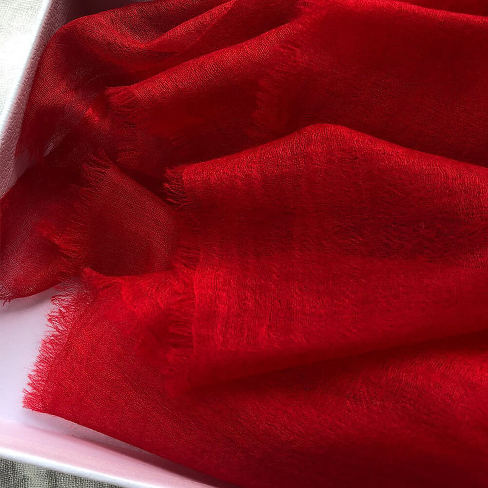 300S Red Lightweight Cashmere Shawl Wrap