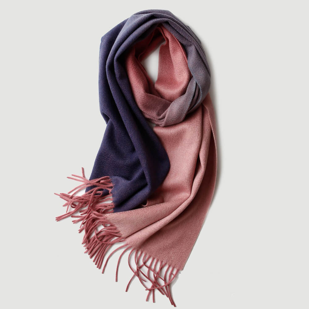 Gradient Color Water Pattern Cashmere Scarf