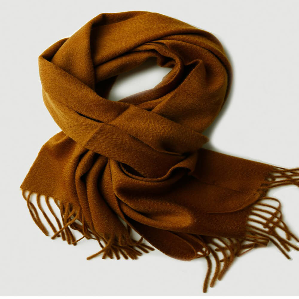 Water Pattern Camel Cashmere Scarf