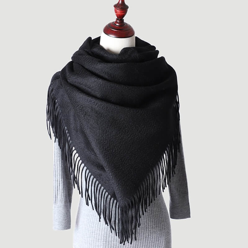 Water Pattern Black Cashmere Wrap