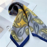 Cargar imagen en el visor de la galería, Bufanda cuadrada de seda estampada con estampado de anacardo, 21&quot; - 12 momme