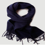 Laden Sie das Bild in den Galerie-Viewer, Marineblauer Kaschmirschal mit Wassermuster