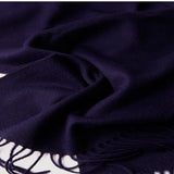 Laden Sie das Bild in den Galerie-Viewer, Marineblauer Kaschmirschal mit Wassermuster