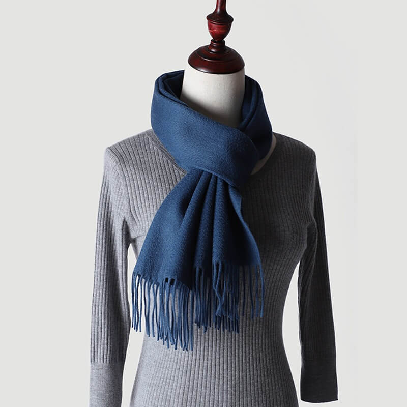 Water Pattern Light Blue Cashmere Scarf