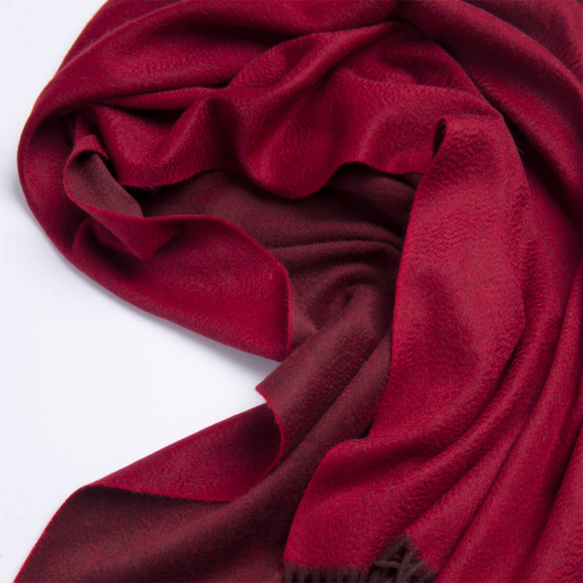 Double-Faced Red Wine Cashmere Wrap