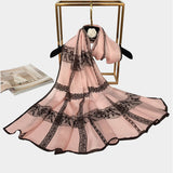 Charger l&#39;image dans la galerie, Foulard Rose Imprimé Soie 70&#39;&#39; X 25&#39;&#39;