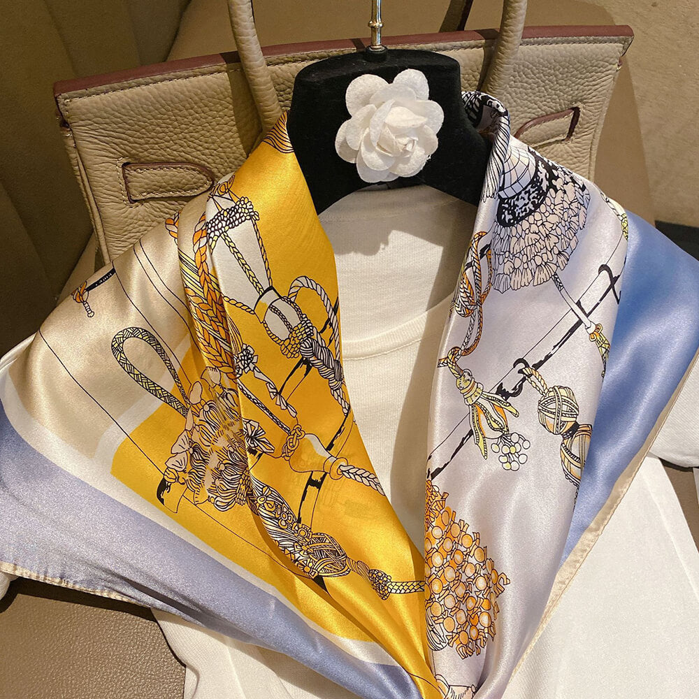 Horse Silk Head Scarf 35x35