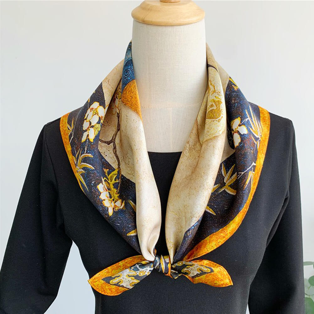 100% Pure Mulberry Silk Square Scarf - 12 momme