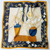 Cargar imagen en el visor de la galería, Bufanda cuadrada 100 % pura seda de morera - 12 momme