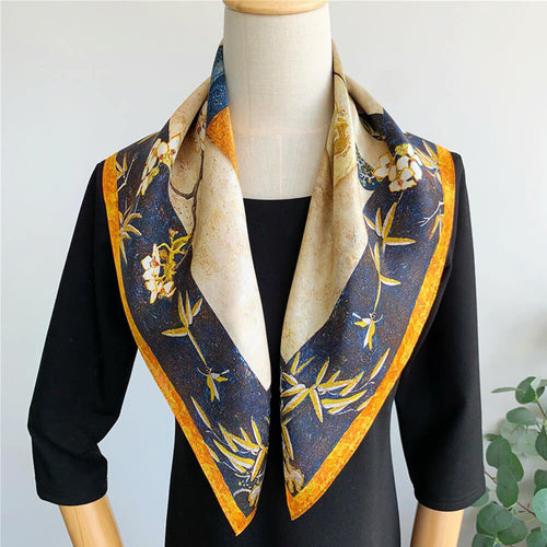 100% Pure Mulberry Silk Square Scarf - 12 momme