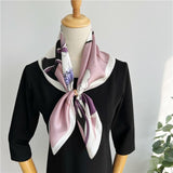 Cargar imagen en el visor de la galería, Bufanda de seda estampada rosa Bufanda de seda floral - 12 momme