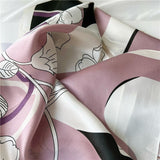 Cargar imagen en el visor de la galería, Bufanda de seda estampada rosa Bufanda de seda floral - 12 momme