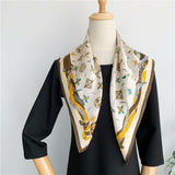 Charger l&#39;image dans la galerie, Foulard carré en soie de mûrier, 100% Vintage, mode