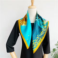 Women's 100% Luxury Painting Square Silk Scarf