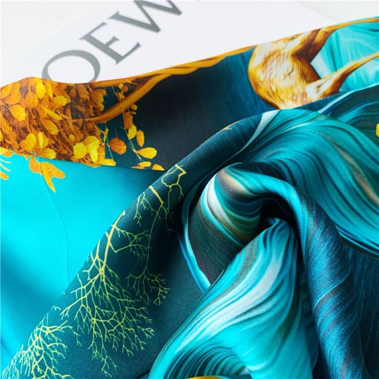 Women's 100% Luxury Painting Square Silk Scarf