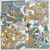 Laden Sie das Bild in den Galerie-Viewer, Eleganter quadratischer Schal aus weißer Twilly-Maulbeerseide, 88,9 cm (14 Momme).