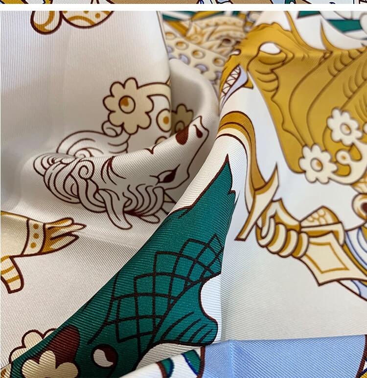 Elegant White Twilly Mulberry Silk Square Scarf 35 inch 14 momme