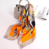 Cargar imagen en el visor de la galería, Pañuelo para la cabeza con sensación de seda cuadrada Twilly para mujer grande de 35&quot;