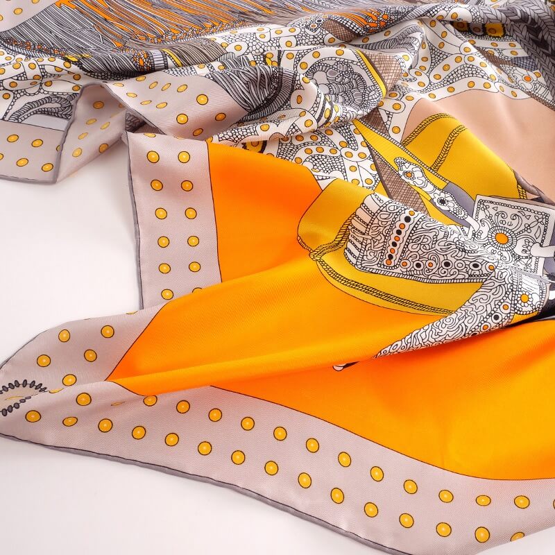 Pañuelo para la cabeza con sensación de seda cuadrada Twilly para mujer grande de 35"