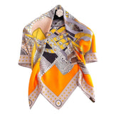 Cargar imagen en el visor de la galería, Pañuelo para la cabeza con sensación de seda cuadrada Twilly para mujer grande de 35&quot;