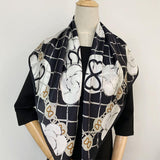 Load image into Gallery viewer, Printed Mulberry Silk Square Scarf 35 inch 12 momme