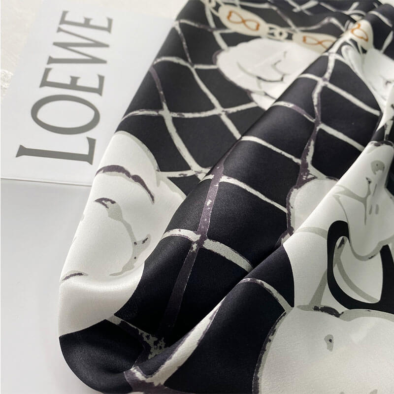 Printed Mulberry Silk Square Scarf 35 inch 12 momme