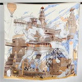 Cargar imagen en el visor de la galería, Bufanda cuadrada grande de satén estrellado para mujer, bufanda de seda de morera, chal de 35 pulgadas, 14 momme