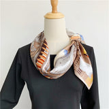 Cargar imagen en el visor de la galería, Bufanda cuadrada grande de satén estrellado para mujer, bufanda de seda de morera, chal de 35 pulgadas, 14 momme