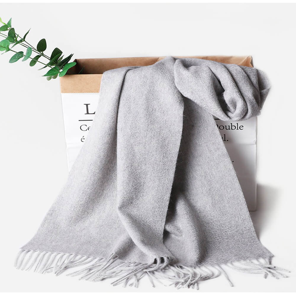 Water Pattern Grey Cashmere Scarf